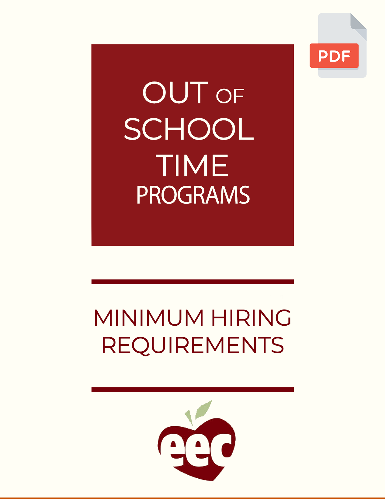Select to open the Minimum Hiring Requirements checklist for Out of School Time Programs